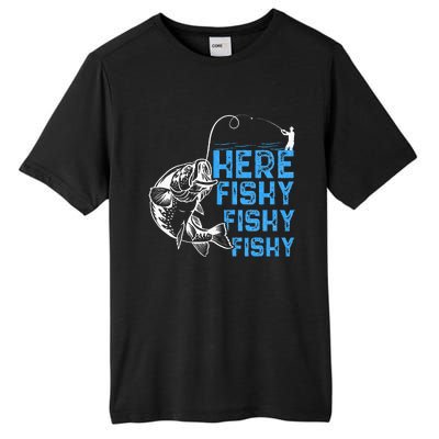 Here Fishy Funny Fishkeeping Aquarist Aquarium Graphic Tall Fusion ChromaSoft Performance T-Shirt