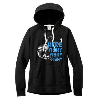 Here Fishy Funny Fishkeeping Aquarist Aquarium Graphic Women's Fleece Hoodie