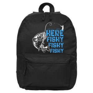 Here Fishy Funny Fishkeeping Aquarist Aquarium Graphic 16 in Basic Backpack