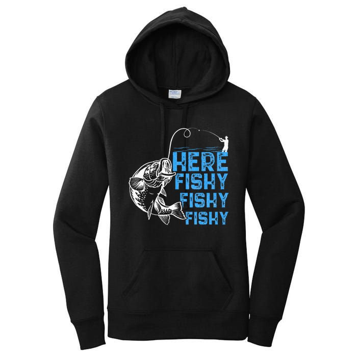 Here Fishy Funny Fishkeeping Aquarist Aquarium Graphic Women's Pullover Hoodie