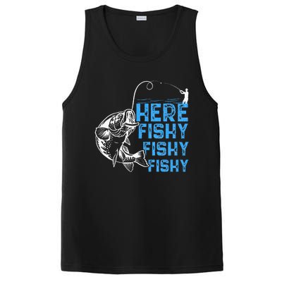 Here Fishy Funny Fishkeeping Aquarist Aquarium Graphic PosiCharge Competitor Tank