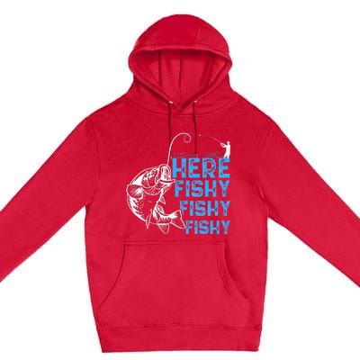 Here Fishy Funny Fishkeeping Aquarist Aquarium Graphic Premium Pullover Hoodie