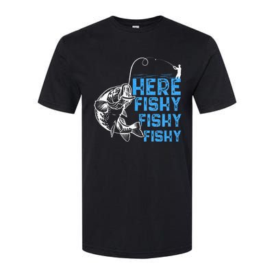 Here Fishy Funny Fishkeeping Aquarist Aquarium Graphic Softstyle CVC T-Shirt