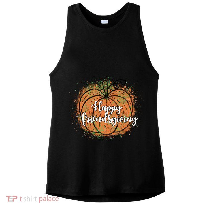 Happy Friendsgiving Fall Pumpkin Gift Ladies PosiCharge Tri-Blend Wicking Tank