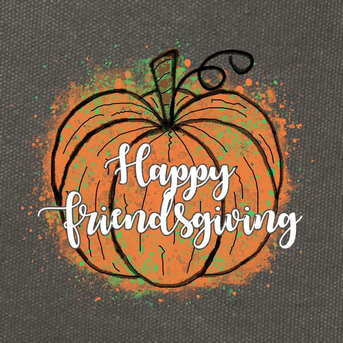 Happy Friendsgiving Fall Pumpkin Gift Cotton Canvas Backpack