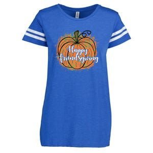 Happy Friendsgiving Fall Pumpkin Gift Enza Ladies Jersey Football T-Shirt