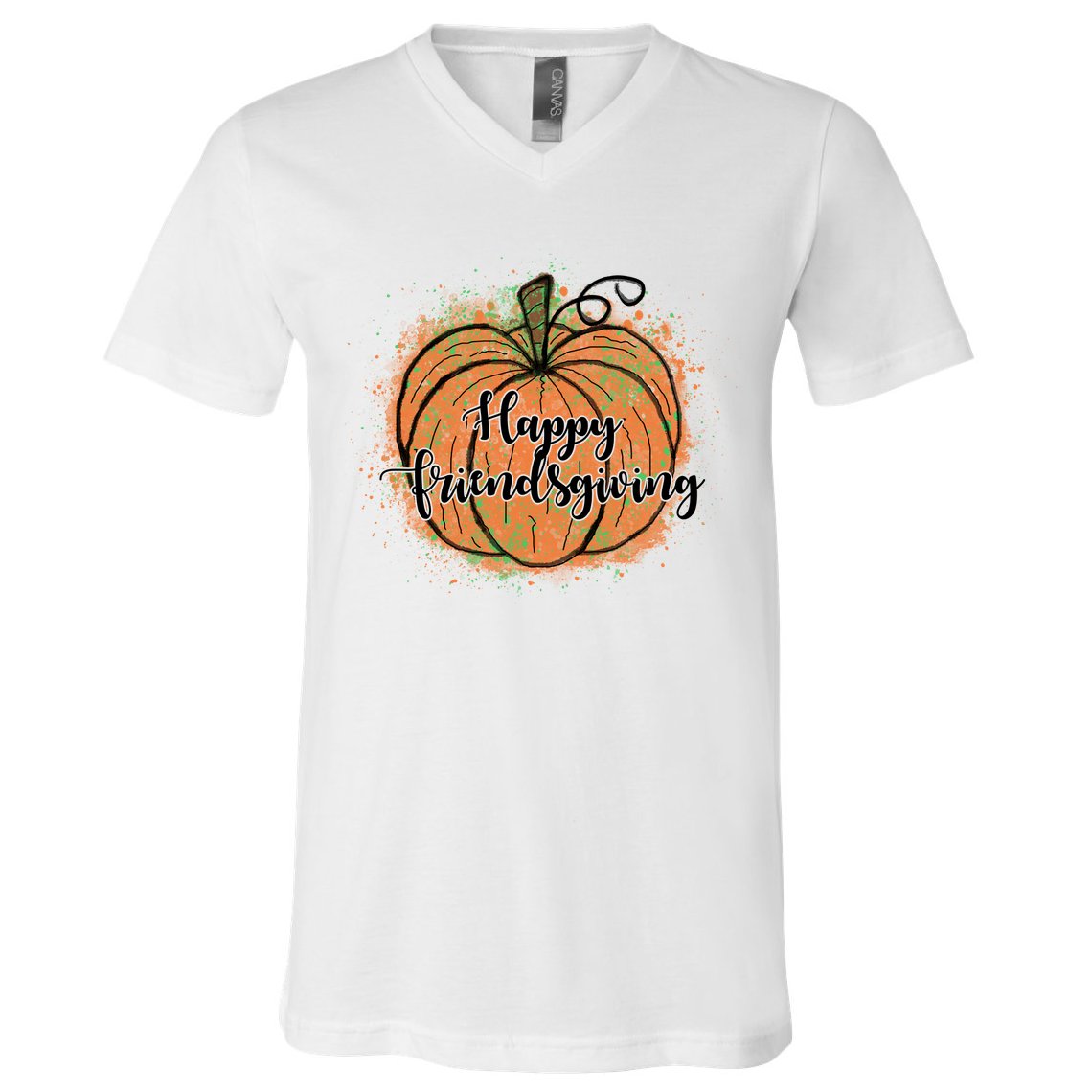 Happy Friendsgiving Fall Pumpkin Gift V-Neck T-Shirt