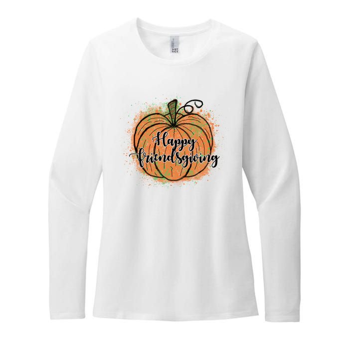 Happy Friendsgiving Fall Pumpkin Gift Womens CVC Long Sleeve Shirt