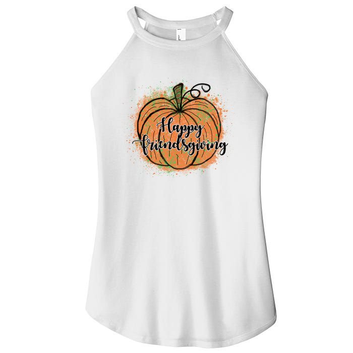 Happy Friendsgiving Fall Pumpkin Gift Women's Perfect Tri Rocker Tank