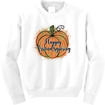 Happy Friendsgiving Fall Pumpkin Gift Kids Sweatshirt