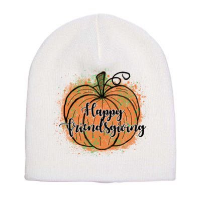 Happy Friendsgiving Fall Pumpkin Gift Short Acrylic Beanie