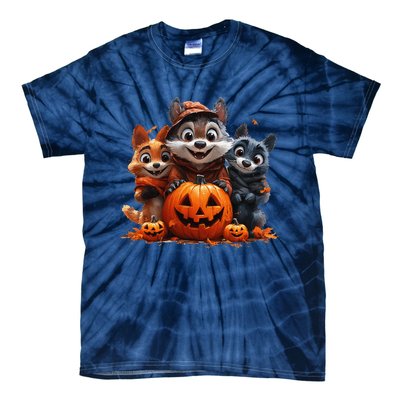 Halloween Fox Friends Trio Tie-Dye T-Shirt