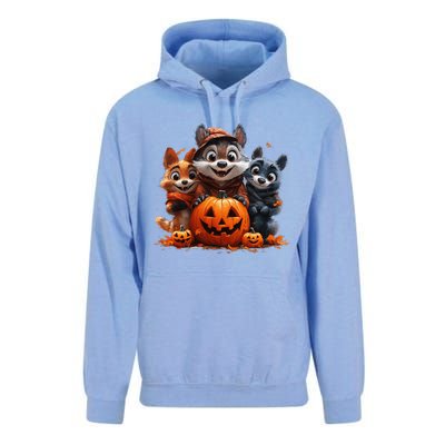 Halloween Fox Friends Trio Unisex Surf Hoodie