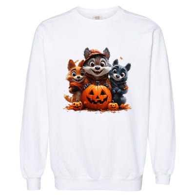 Halloween Fox Friends Trio Garment-Dyed Sweatshirt