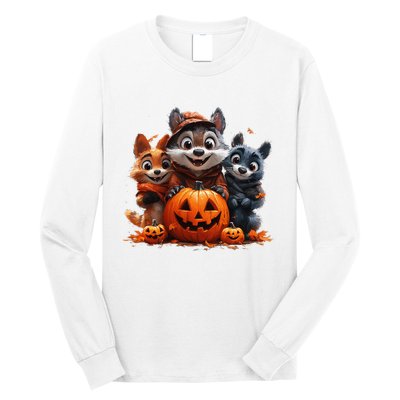 Halloween Fox Friends Trio Long Sleeve Shirt