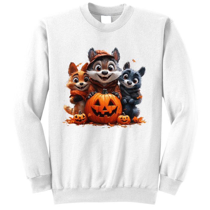 Halloween Fox Friends Trio Sweatshirt