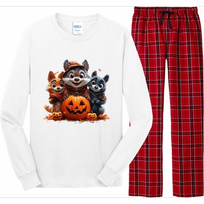 Halloween Fox Friends Trio Long Sleeve Pajama Set