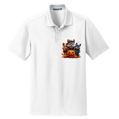 Halloween Fox Friends Trio Dry Zone Grid Polo