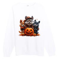 Halloween Fox Friends Trio Premium Crewneck Sweatshirt