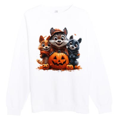 Halloween Fox Friends Trio Premium Crewneck Sweatshirt