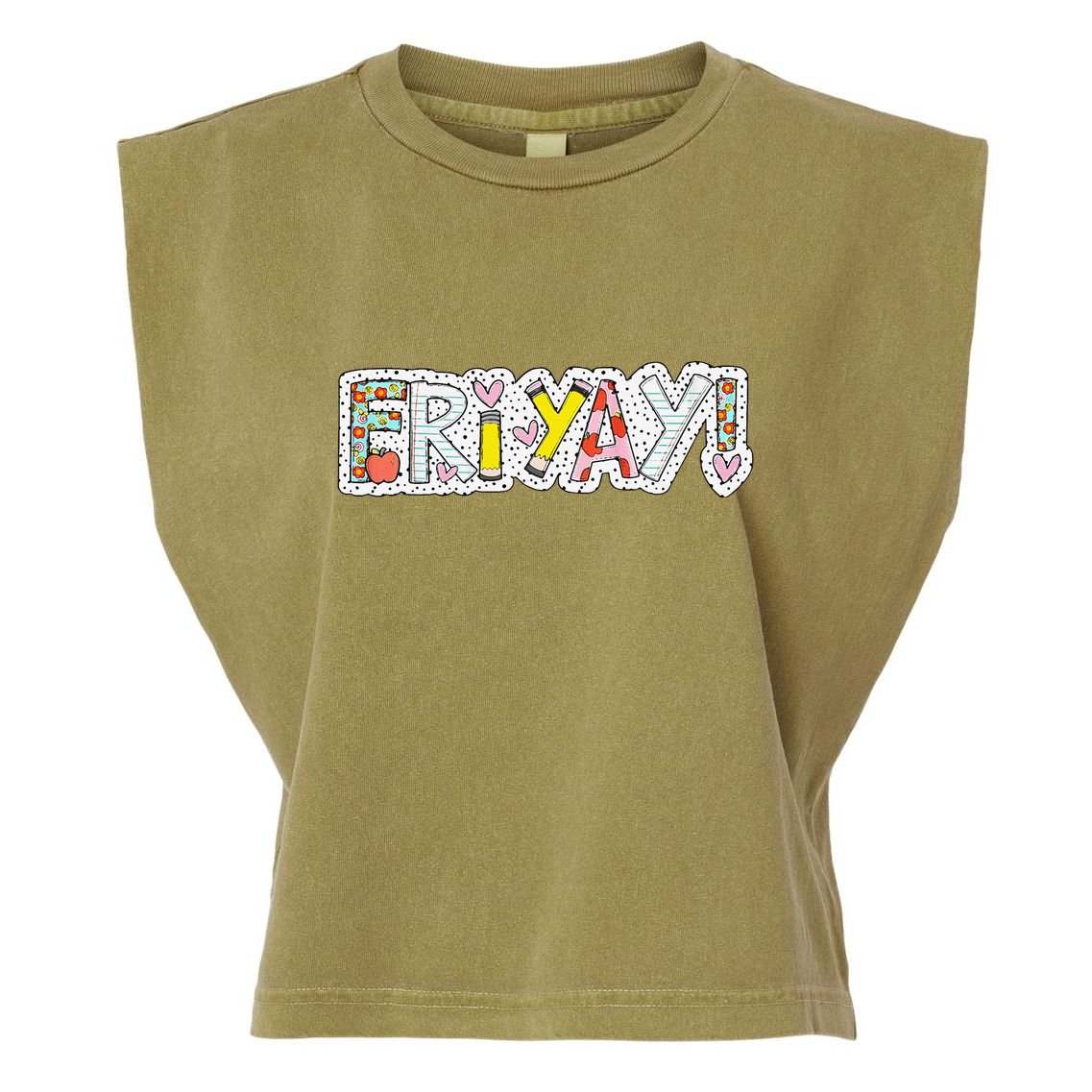 Happy Friyay Friday Lovers Fun Teacher Friyay Weekend Garment-Dyed Women's Muscle Tee