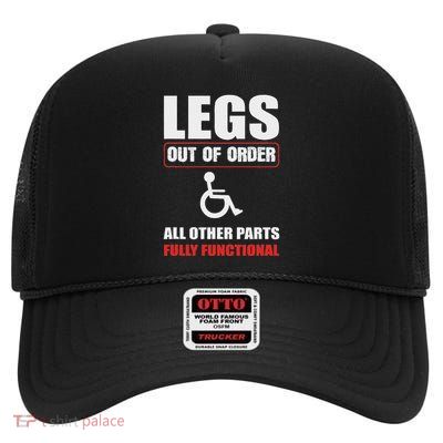 Handicapped Funny For Wheelchair Humor High Crown Mesh Back Trucker Hat