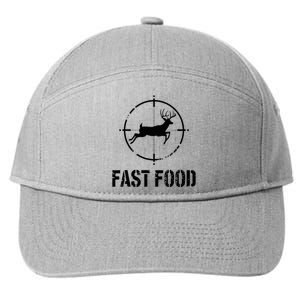 Hunting Fast Food Deer Orange 7-Panel Snapback Hat