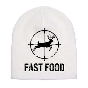 Hunting Fast Food Deer Orange Short Acrylic Beanie