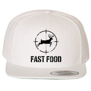 Hunting Fast Food Deer Orange Wool Snapback Cap