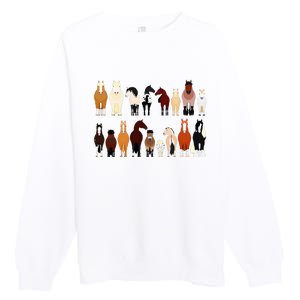 Horse Farm Farming Riding Horse Horseback For Women Premium Crewneck Sweatshirt