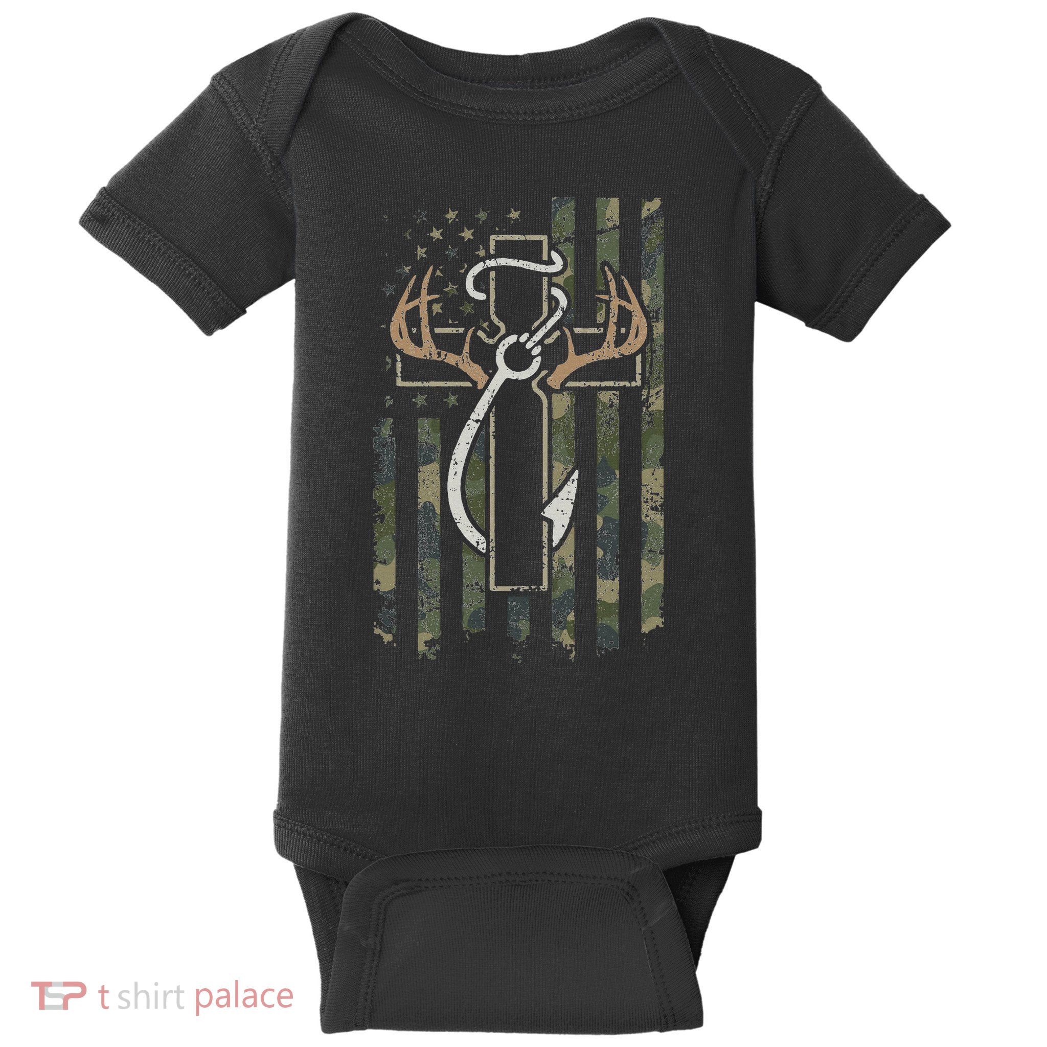 Hunting Fishing Faith Christian Hunter Fisherman Camo Usa Baby Bodysuit