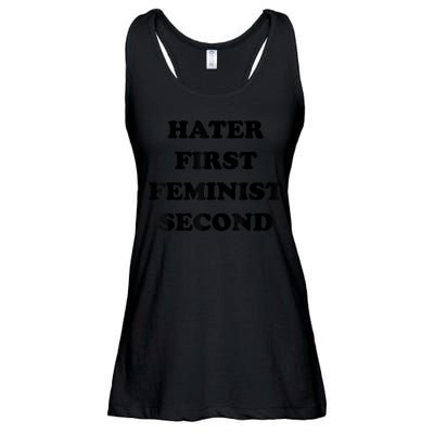 Hater First Feminist Second Funny Ladies Essential Flowy Tank