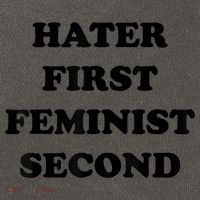 Hater First Feminist Second Funny Cotton Canvas Backpack