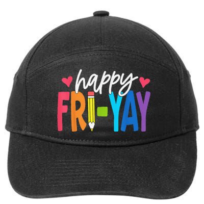 Happy Friyay Funny Fri Yay Teacher Student Friday Weekend 7-Panel Snapback Hat