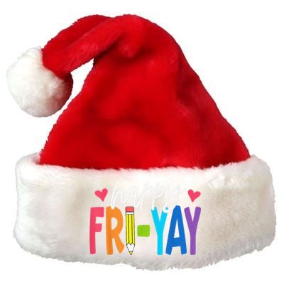 Happy Friyay Funny Fri Yay Teacher Student Friday Weekend Premium Christmas Santa Hat