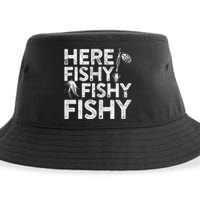 Here Fishy Fisherman Gift Sustainable Bucket Hat