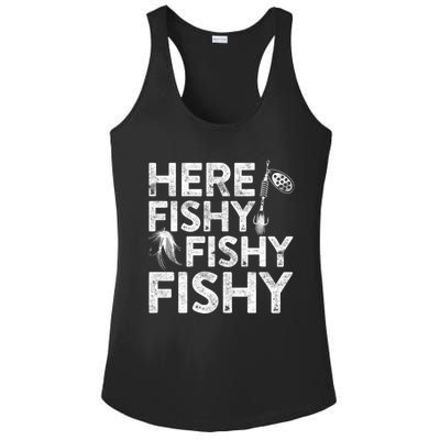 Here Fishy Fisherman Gift Ladies PosiCharge Competitor Racerback Tank