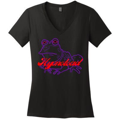 Hypnotoad Funny Frog Football Coach Design Gift Fan Hypnotoad Women's V-Neck T-Shirt