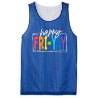 Happy Friyay Friday Funny Teacher Friyay Teacher Mesh Reversible Basketball Jersey Tank