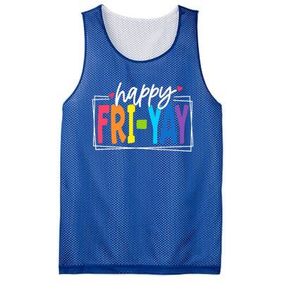 Happy Friyay Friday Funny Teacher Friyay Teacher Mesh Reversible Basketball Jersey Tank