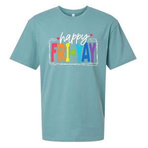 Happy Friyay Friday Funny Teacher Friyay Teacher Sueded Cloud Jersey T-Shirt