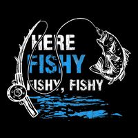 Here Fishy Funny Fishing Fishermen Fish Graphic Backpack