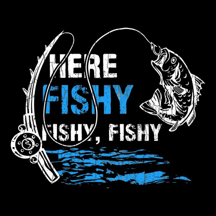 Here Fishy Funny Fishing Fishermen Fish Graphic Backpack