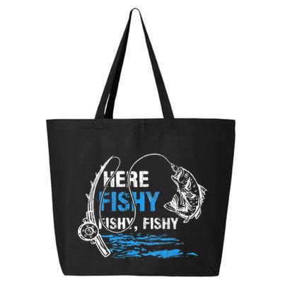 Here Fishy Funny Fishing Fishermen Fish Graphic 25L Jumbo Tote
