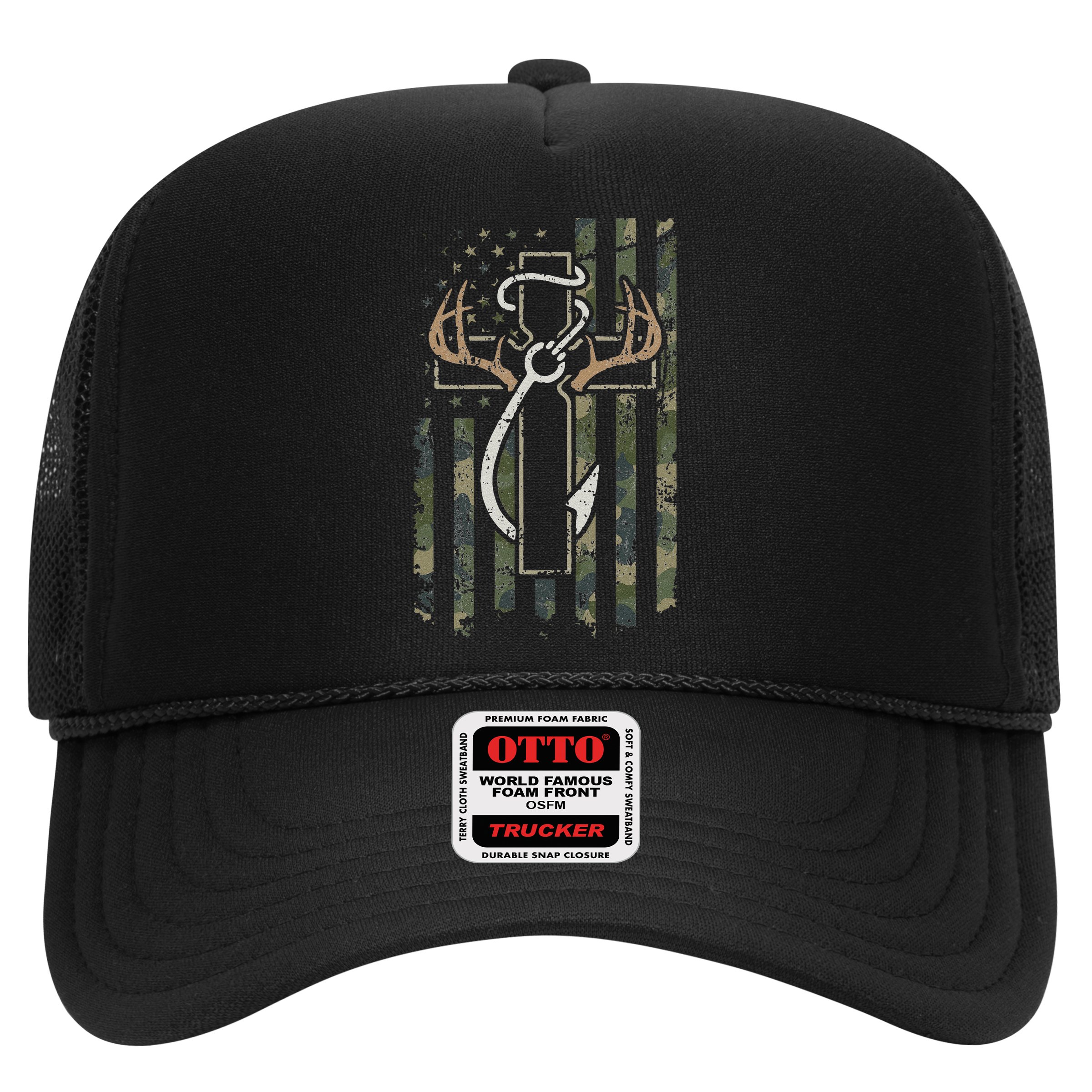 Hunting Fishing Faith Christian Hunter Fisherman Camo USA Hat