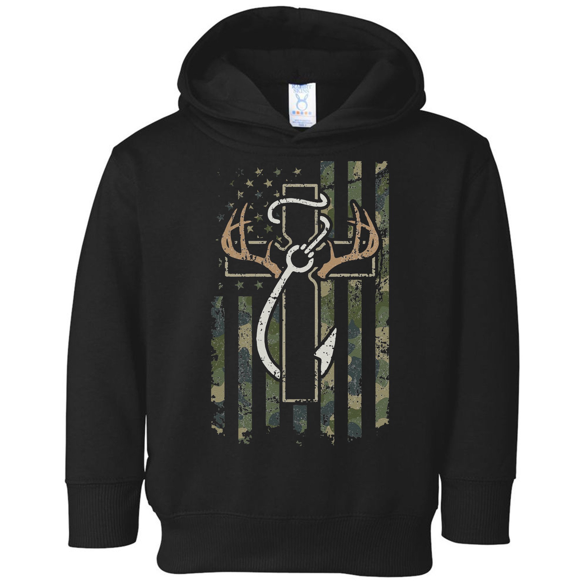 Hunting Fishing Faith Christian Hunter Fisherman Camo USA Toddler Hoodie