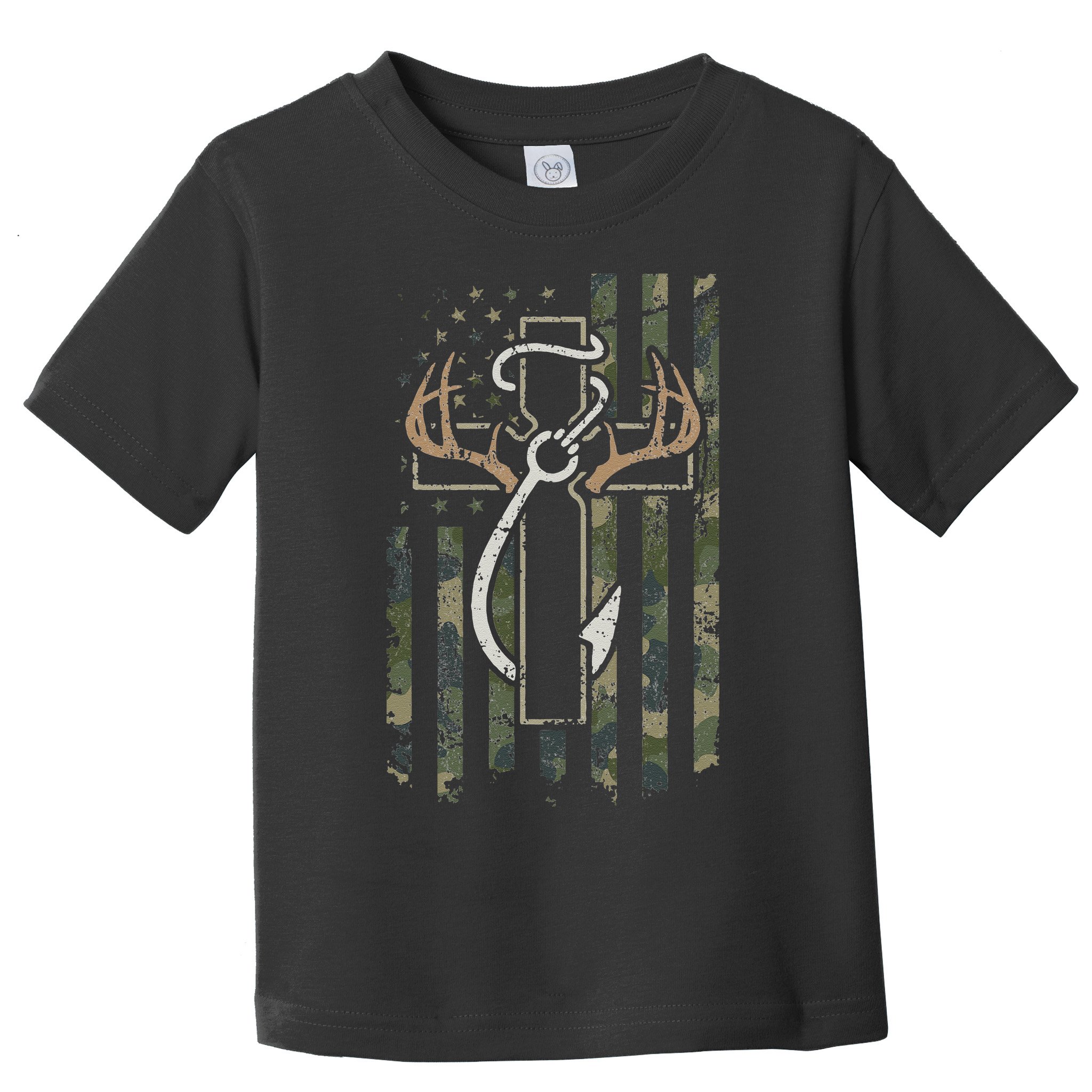 Hunting Fishing Faith Christian Hunter Fisherman Camo USA Toddler T-Shirt