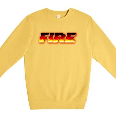 Hot Fire Flames Premium Crewneck Sweatshirt