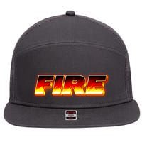 Hot Fire Flames 7 Panel Mesh Trucker Snapback Hat