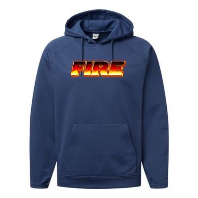 Hot Fire Flames Performance Fleece Hoodie